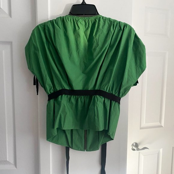 Lanvin Green Cotton Poplin Blouse, size 38 (fits like a size 2) ** AS IS ** - Picture 4 of 10